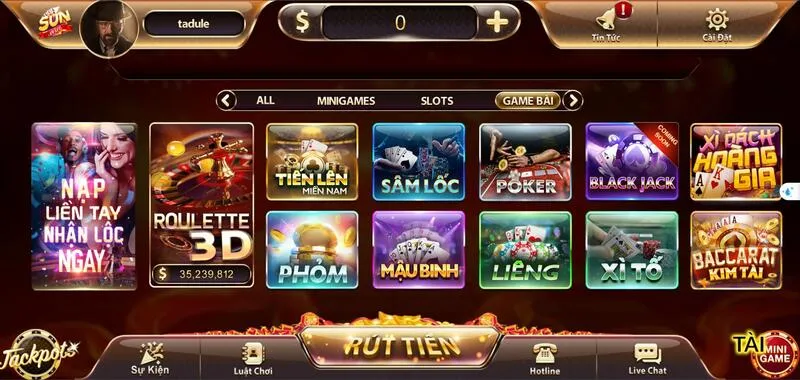 Các game bài có tỷ lệ trả thưởng cực khủng