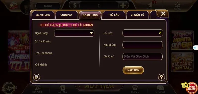 Điền chính xác các thông tin trong form đăng ký của cổng game