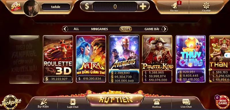 Sân chơi tập hợp những tựa game slots vô cùng hấp dẫn